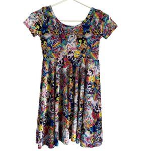 Wild Rich Kids twirl Dress youth size 9/10 Lisa Frank velvet unicorn cat pegasus